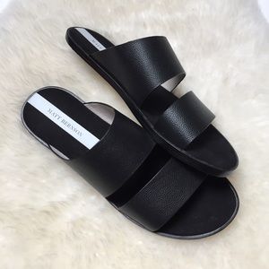 Matt Berson black Havana Slides size 8